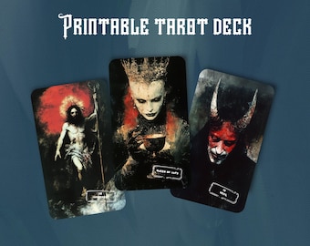 Horror Tarot Deck: 78 Card Gothic Witch Tarot (Printable PDF)