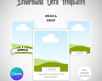 Editable Lenormand Deck Canva Template: DIY Oracle Card Design (Digital Download)