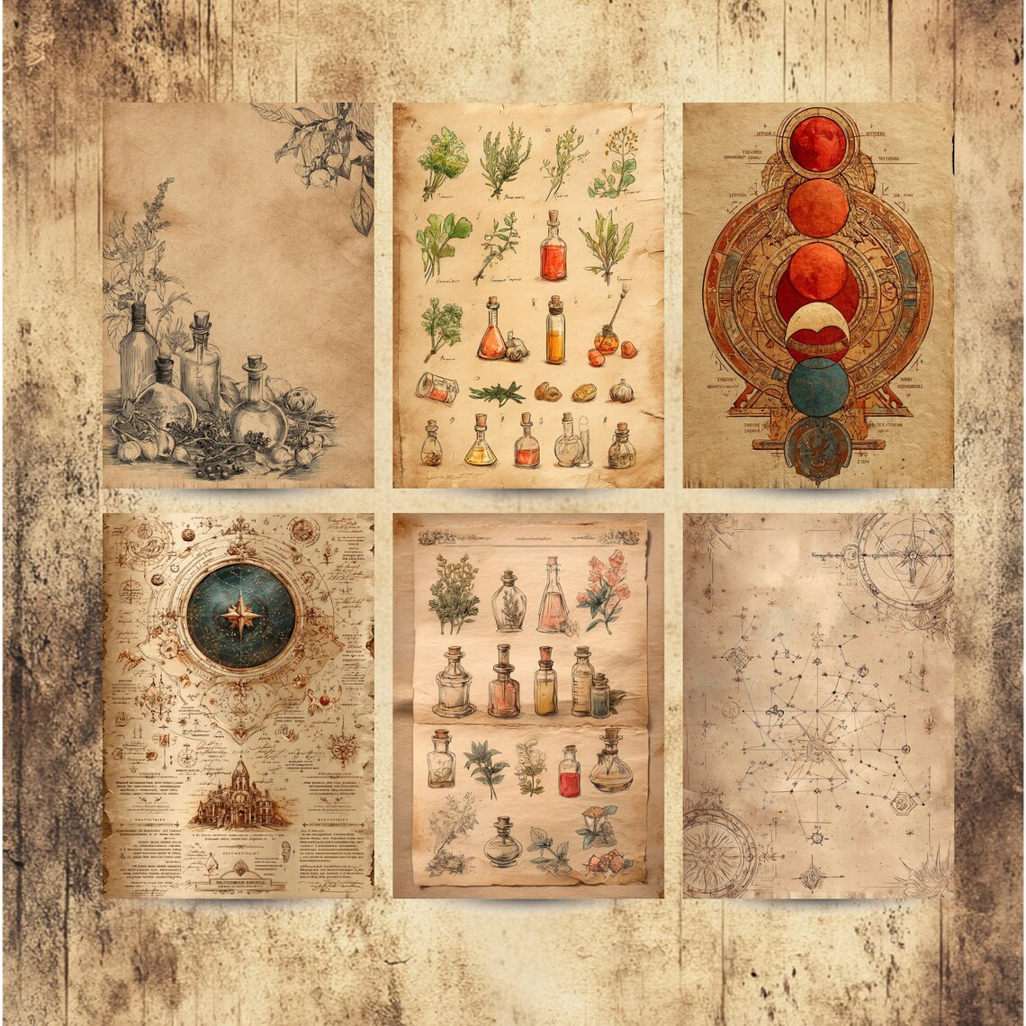 Printable Spell Journal, Gothic Witch Grimoire, Aged Parchment Spell ...