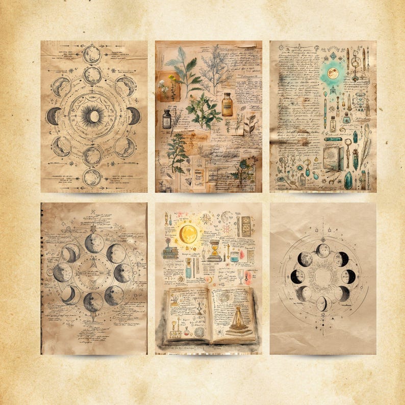 Witchcraft Junk Journal Printable: Grimoire Pages & Spell Book (digital ...