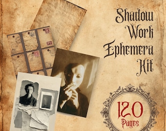 Shadow Work Ephemera Kit, Vintage Witchcraft, Dark Academia (Printable)