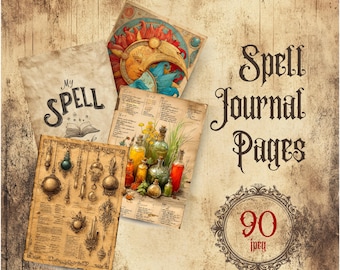 Printable Gothic Witch Spell Journal: Grimoire Pages (PDF)