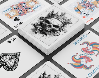 Skull Playing Cards Deck: Gothic Poker, Dark Fantasy Design