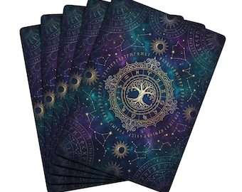 Celestial Tree of Life Poker Playing Cards | Astrological Spade Deck
