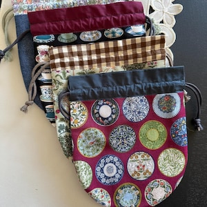 Bolsa pequeña con cordón de tela japonesa