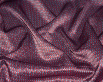 High Class Designer Pure Silk Satin Fabric Dressmaking Geometric print Mulberry Silk Panel 70x140cm
