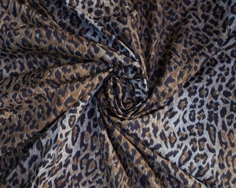 Italian Designer Leopard Print Polyester Fabric by the Meter Width 150cm Made in Italy