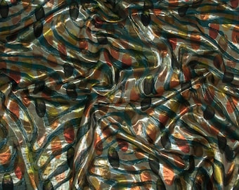 Tejido de mezcla de seda jacquard italiano, lúrex brillante para confección de ropa, 140 cm de ancho.
