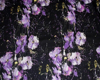 Italian Designer Merserized Stretch Cotton Poplin Fabric by the Meter Floral Dressmaking Fabric Width 150cm