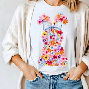 Paashaas PNG-bundel – 5 bloemen chinoiserie-konijnstrikontwerpen – afdrukbare sublimatiebestanden voor T-shirts, mokken, hoodies en meer