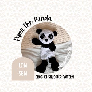 Piper Panda Crochet Snuggler Pattern: Low Sew Amigurumi (PDF Pattern)