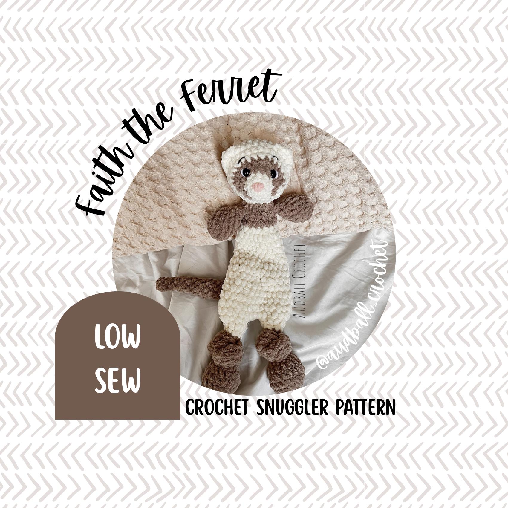 23 Ferret Crochet Patterns to Stitch Cute, Floppy, and Realistic Amigurumi 21 Faith the Ferret Crochet Snuggler Pattern: Low Sew