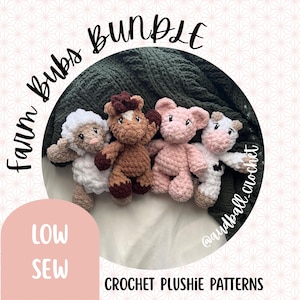 Farm Bubs Crochet Plushie Pattern Bundle: Low Sew Amigurumi (4 PDF Patterns)