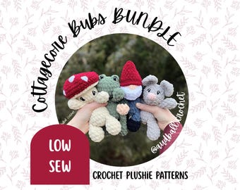 Paquete de patrones de peluche de crochet "Bubs" de estilo Cottagecore: Amigurumi de costura baja (4 patrones en PDF)