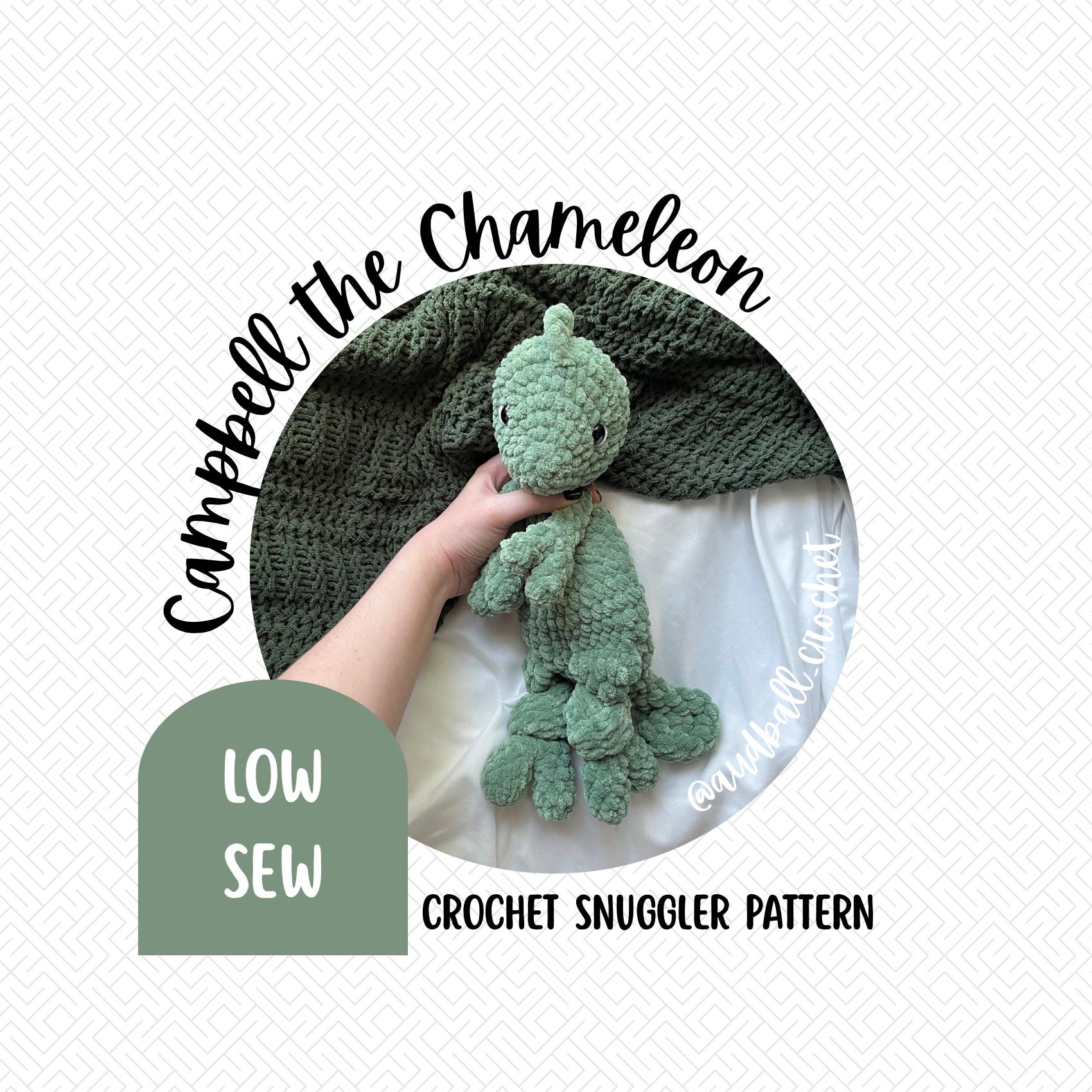Campbell the Chameleon Crochet Snuggler: Low Sew
