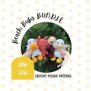 Beach Bubs Crochet Plushie Pattern Bundle: Low Sew Amigurumi (4 PDF Patterns)