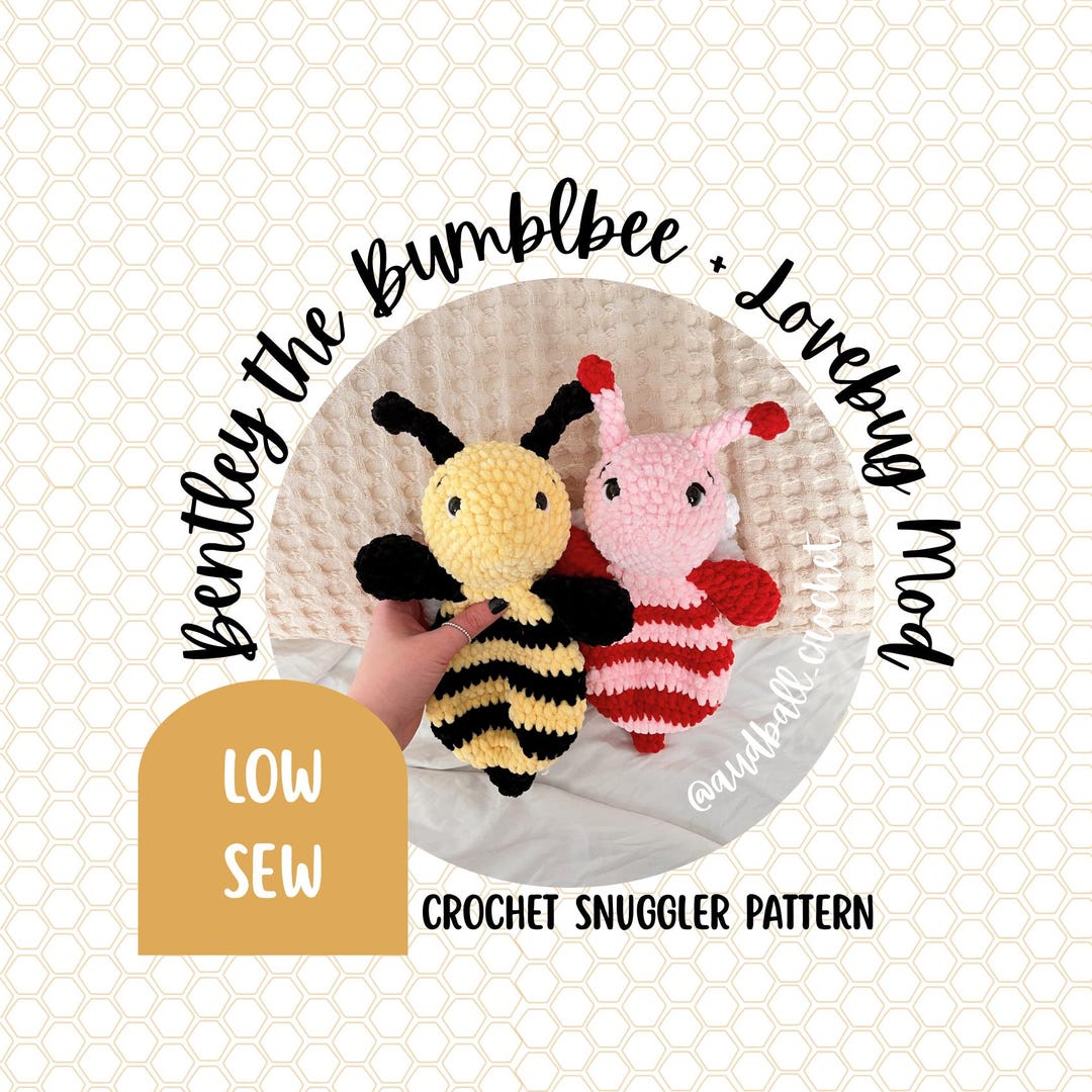 Bentley Bumblebee Crochet Snuggler Pattern: Low Sew Amigurumi (PDF ...