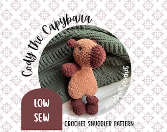 Capybara Snuggler Häkel-Muster: Low Sew Amigurumi (PDF-Muster)