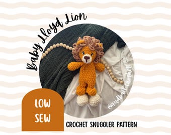 Crochet Lion Snuggler Pattern: Low Sew Amigurumi (PDF Download)