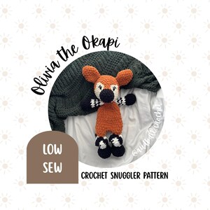 Olivia the Okapi Crochet Snuggler: Low Sew Amigurumi Pattern (PDF Pattern)