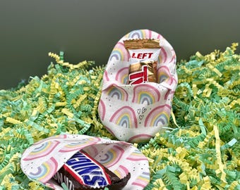 Uovo di Pasqua in tessuto ricaricabile con stampa Rainbow Promises, 1 pezzo