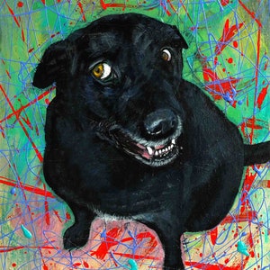 Black Lab Limited Edition Art Print Reproduction Canvas 11&quot;x14&quot; Labrador, Dog Art, Canine, FREE SHIP Can/USA Ready-to-Hang straight from box