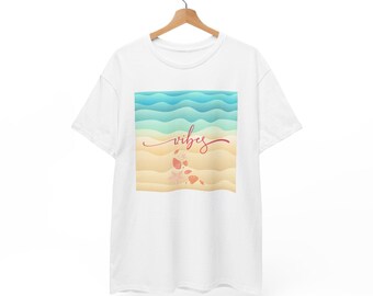 Beach Vibes Unisex T-Shirt aus schwerer Baumwolle