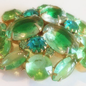 D&E Juliana Green Givre glas strass statement koepelvormige kunst glazen broche pin
