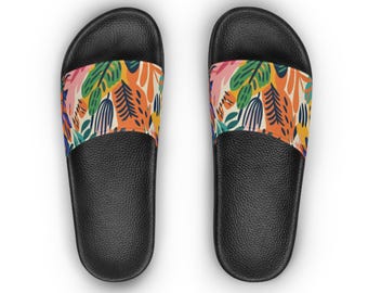 Women's Slide Sandals Tropical print