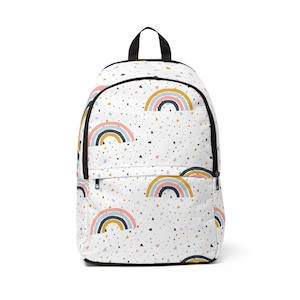 Colorful Rainbow Unisex Fabric Backpack - Stylish and Fun for School, Travel, Gifts, and Everyday Use
