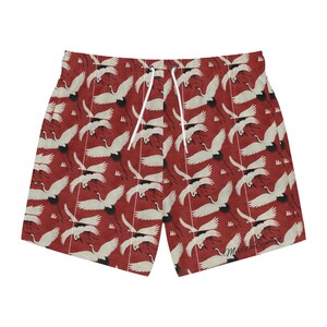 Bird Print Swim Trunks – Men’s Summer Beach Shorts, Pool Party Gift, Trendy Vacation Swimwear