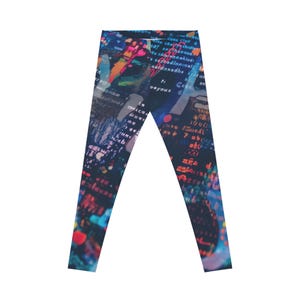 Womens Digital Art Leggings. Trendy All-Over Print (AOP) Activewear, Colorful Yoga Pants, Stylish Gym and Casual Leggings