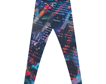 Digital Art Leggings, Bunt bedruckte Leggings, Gym Yoga Hose