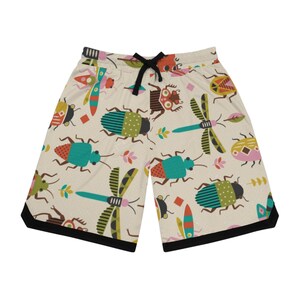 Insect Print Basketball Rib Shorts – Fun Summer Athletic Wear, Casual Gym & Outdoor Shorts, Swim Cover-Up, Unique Gift