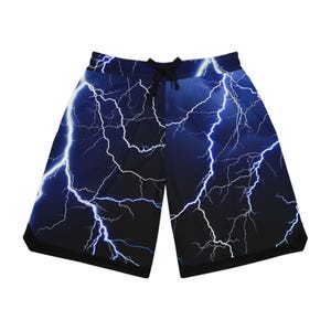 Electric Lightning Basketball Shorts – Sporty Gym Wear, Athletic Pocket Shorts, Summer Basketball Gear, Trendy Activewear