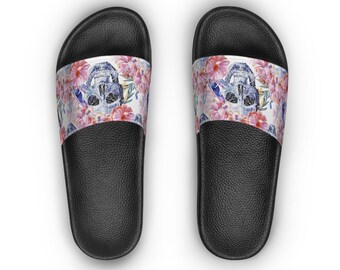 Floral Skull Women's Slide Sandals