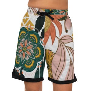Floral Basketball Shorts – Vibrant Athletic Wear, Summer Essentials, Comfortable Activewear, Gift for Sports Lovers