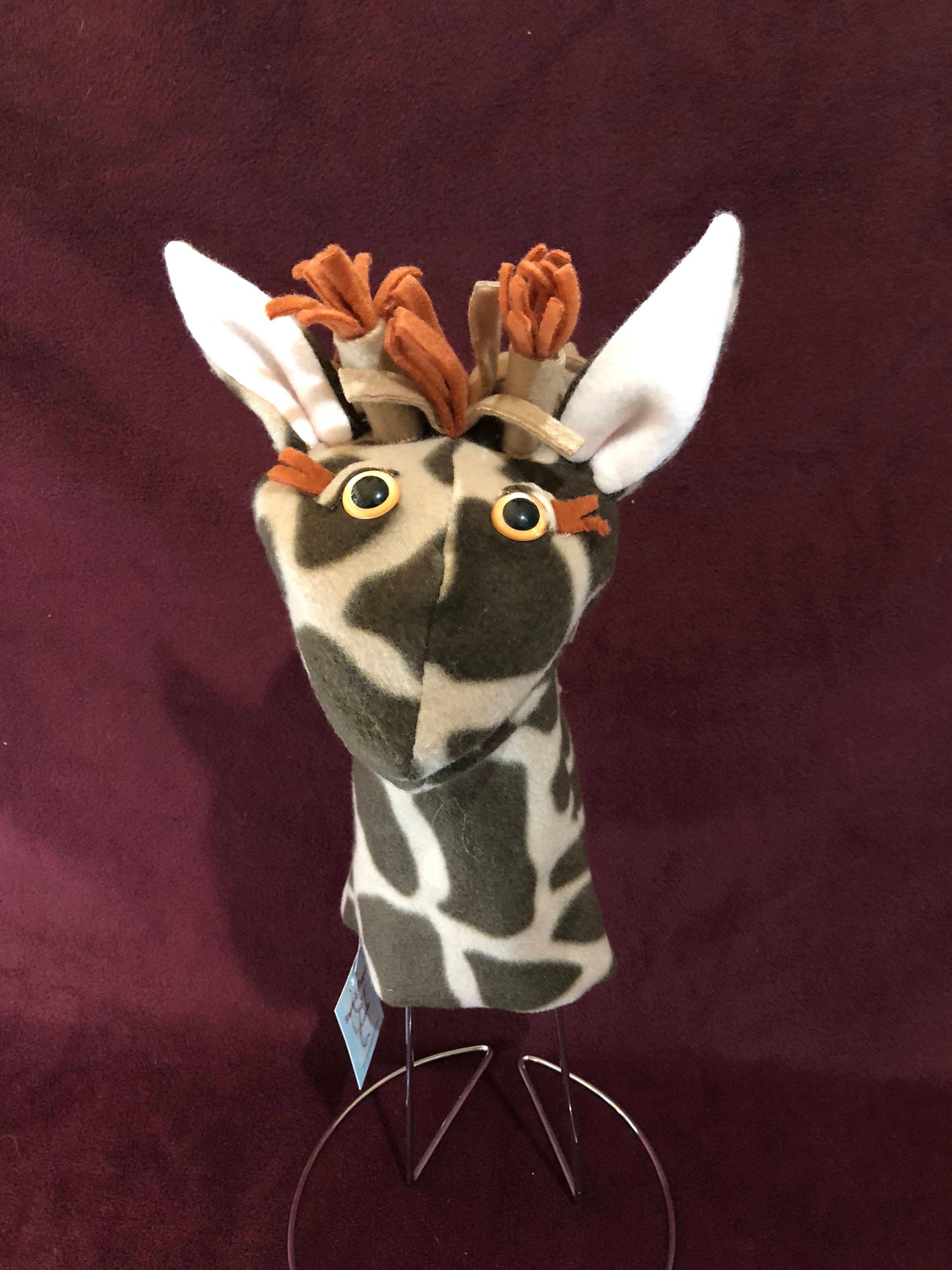 Giraffe Hand Puppet Yellow Giraffe Puppet made from Wool Felt