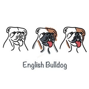 Dog Hand Drawn Bulldog PNG Bundle Svg, doodle svg, dog png, doodle svg
