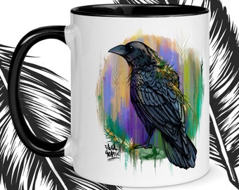 Raven Mug with Color Inside