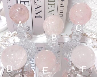 希少なピンクアゼツライトクリスタルスフィア - ブラッシュピンク