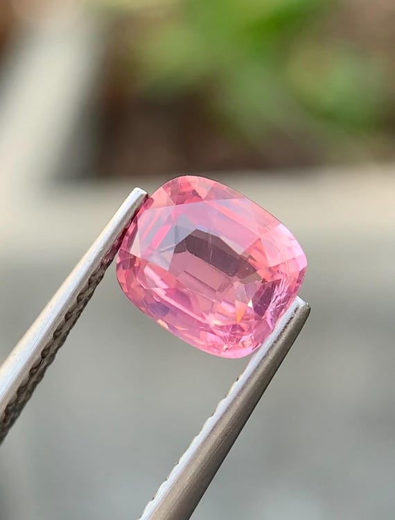 1.34 Cts Natural Orangey Pink Mahenge Spinel, Cushion Cut, Loose Gemstone for Fine Jewelry