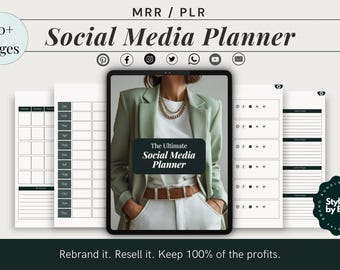 Ultimate Social Media Planner, Canva Editable Digital Content Calendar, Instagram, TikTok, YouTube, Pinterest, Facebook Marketing Template