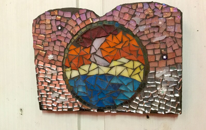 Mosaic Moon Wall Art Glow Stained Glass Hanging Crescent Small 4 5 X 6 Inches - Stained Glass Mosaic Wall Art Mosaic Moon Wall Art Glow Stained Glass Hanging Crescent Small 4 5 X 6 Inches - Stained Glass Mosaic Wall Art