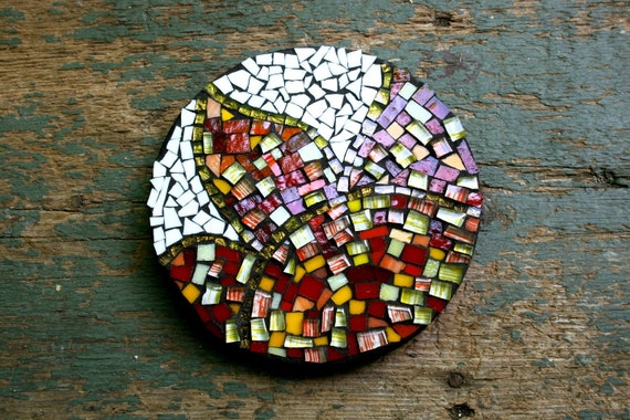 Mosaic Flower Wall Art Hanging Abstract Modern Red - Red Glass Mosaic Wall Art Mosaic Flower Wall Art Hanging Abstract Modern Red - Red Glass Mosaic Wall Art