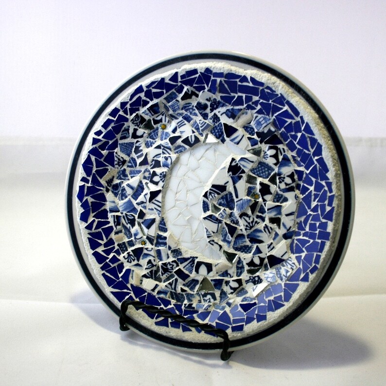 Crescent Moon Mosaic Plate Trivet Candle Holder Mosaic | Etsy