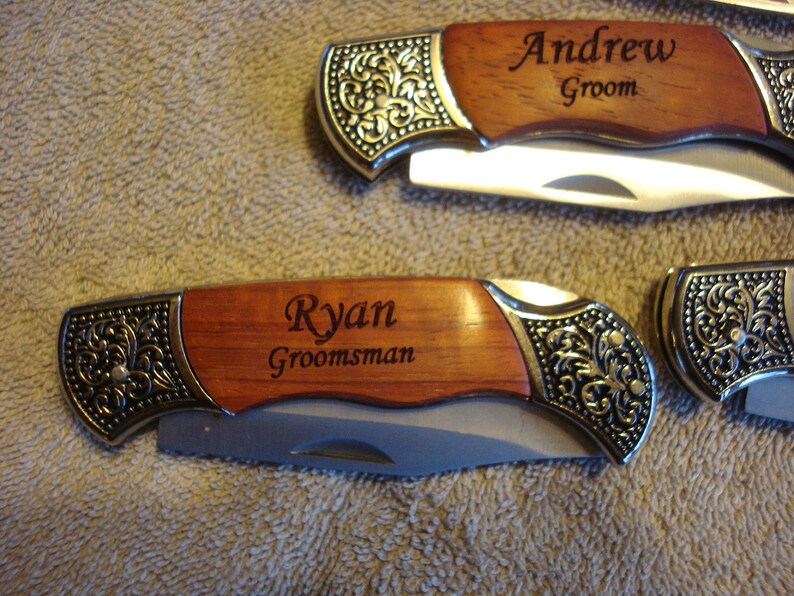 Groomsmen Gifts 9 Personalized Engraved Pocket Knives. Best Etsy
