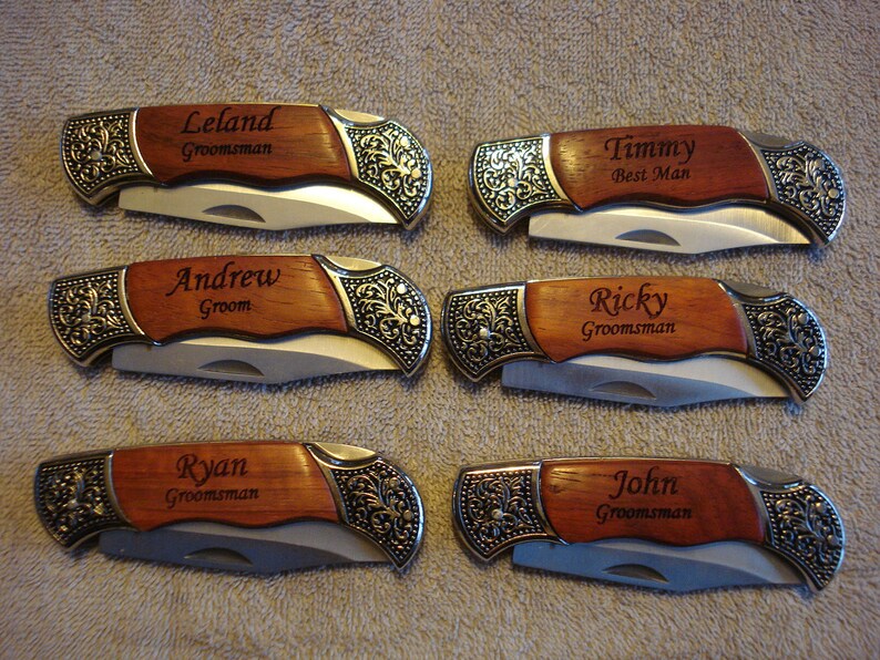 Groomsmen Gifts 9 Personalized Engraved Pocket Knives. Best Etsy