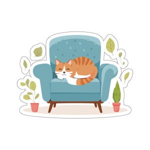 Gemütliche Katze - süsser Katzen Aufkleber - Aufkleber, lustige Planer Accessoires, entzückende Tier Sammelalbum Verzierung, Laptop Dekor, Geschenk für Tierliebhaber