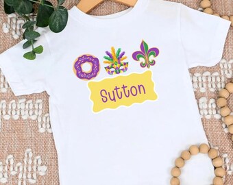 Diseño personalizado para camisetas infantiles de Mardi Gras (JPG/PNG/DTF para sublimación/descarga digital)
